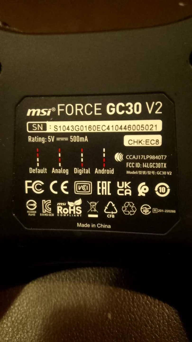 MSI FORCE GC30 V2 Wireless Game Controller - photo 5