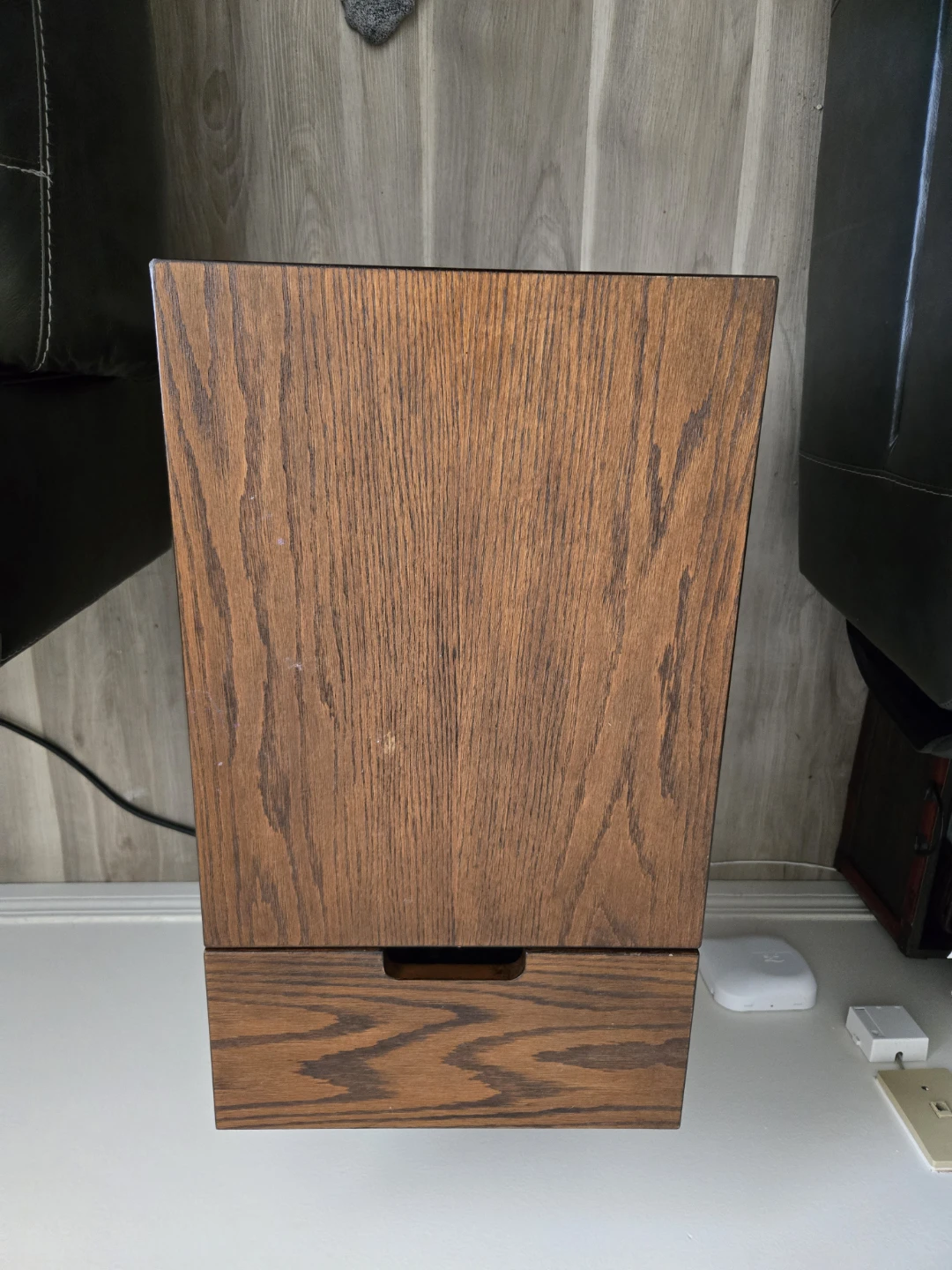 Wooden End Table with Drawer and Hidden Power Outlet - photo 4