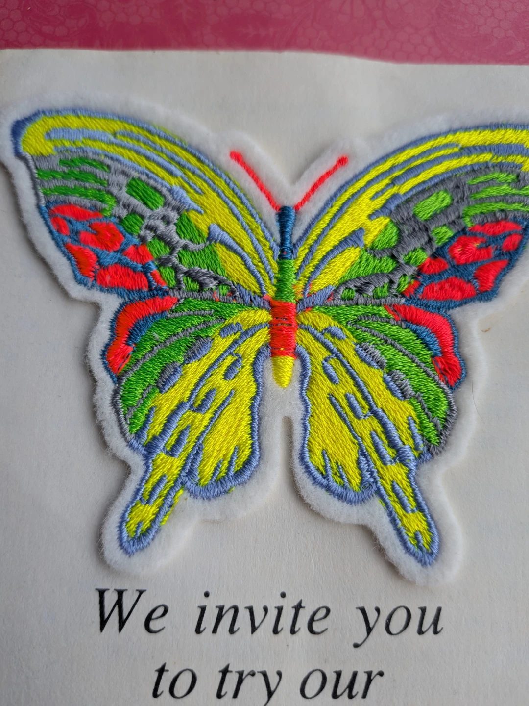 Madera Neon Threads Butterfly Patch