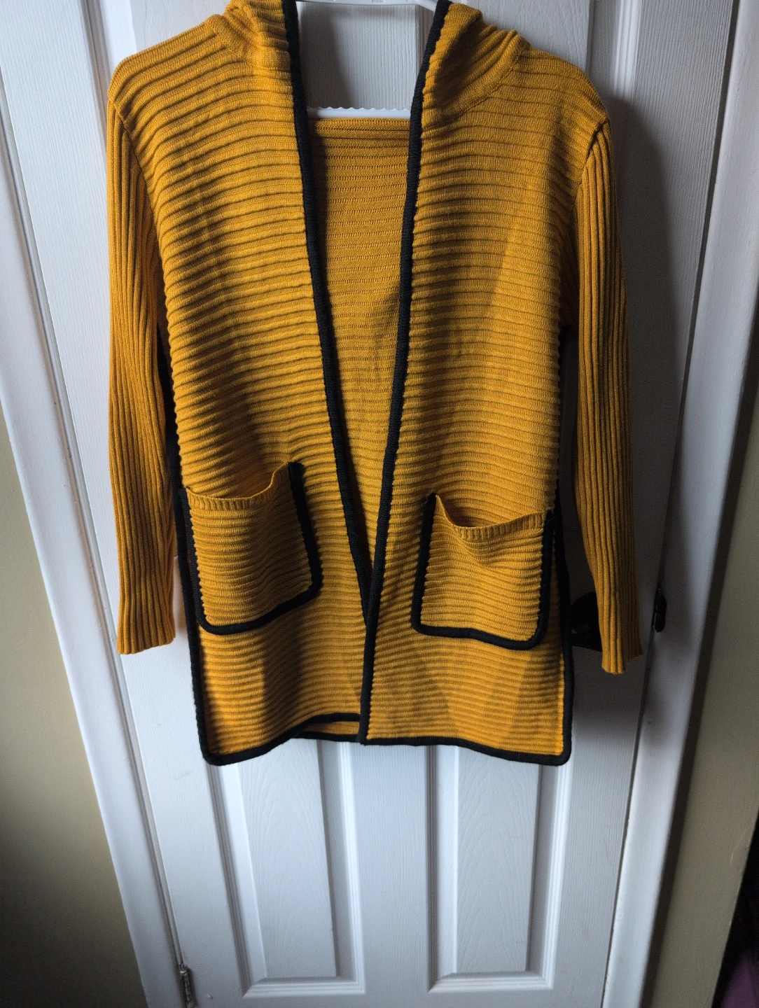 Yellow Hooded Cardigan