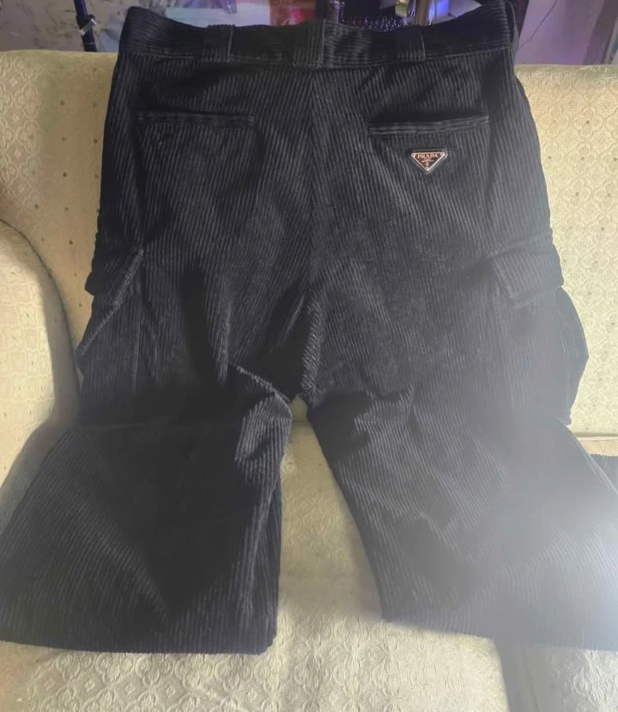 PRADA 2024 Black Corduroy Trousers - SPH Technical Fit - Size L