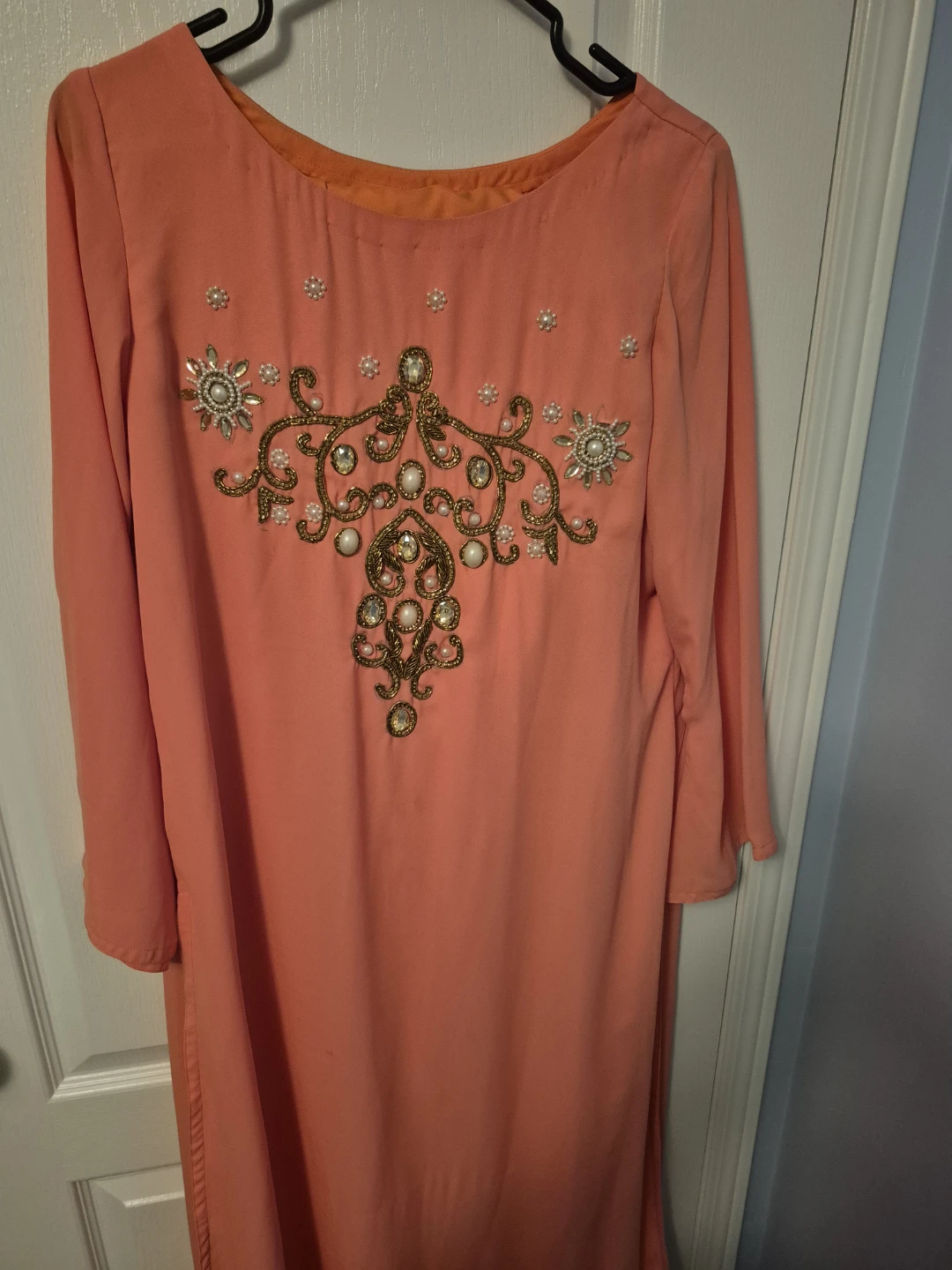 Embellished Coral Tunic Top plus pants