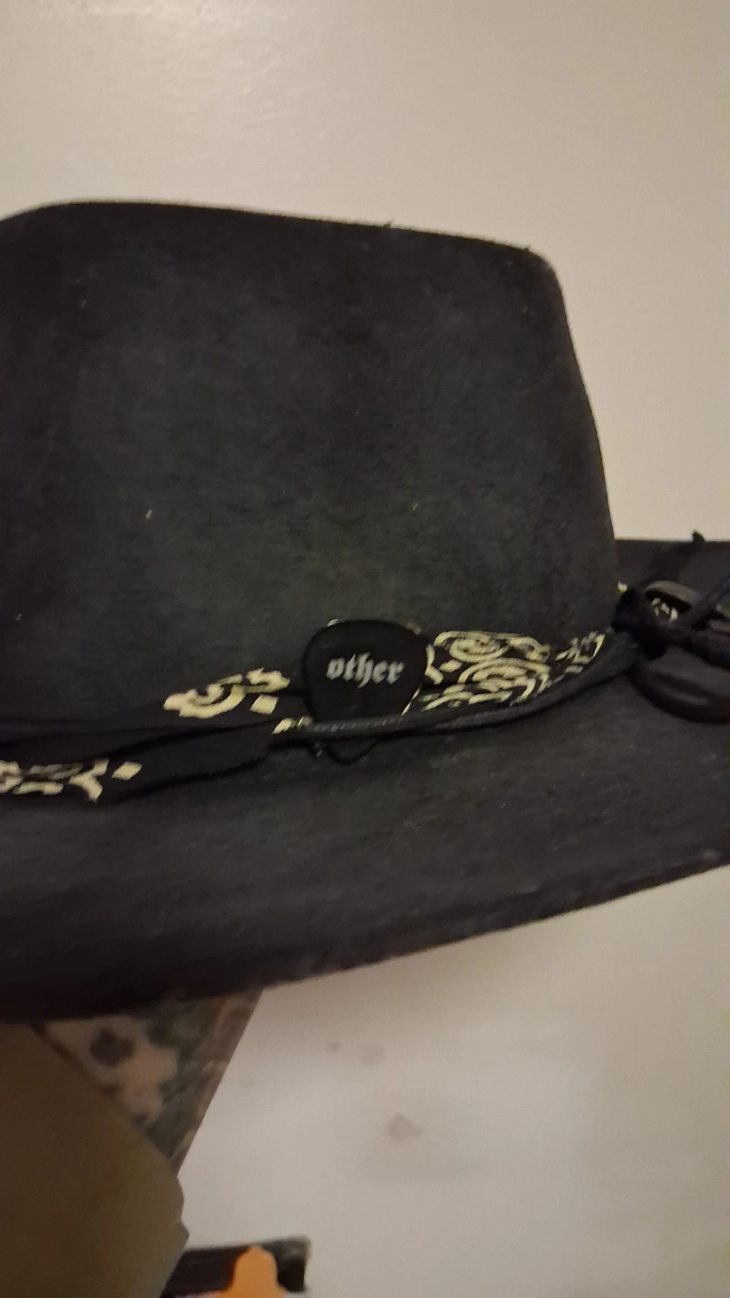 Black "Other UK" Brand Cowboy Hat with Bandana Trim - photo 5