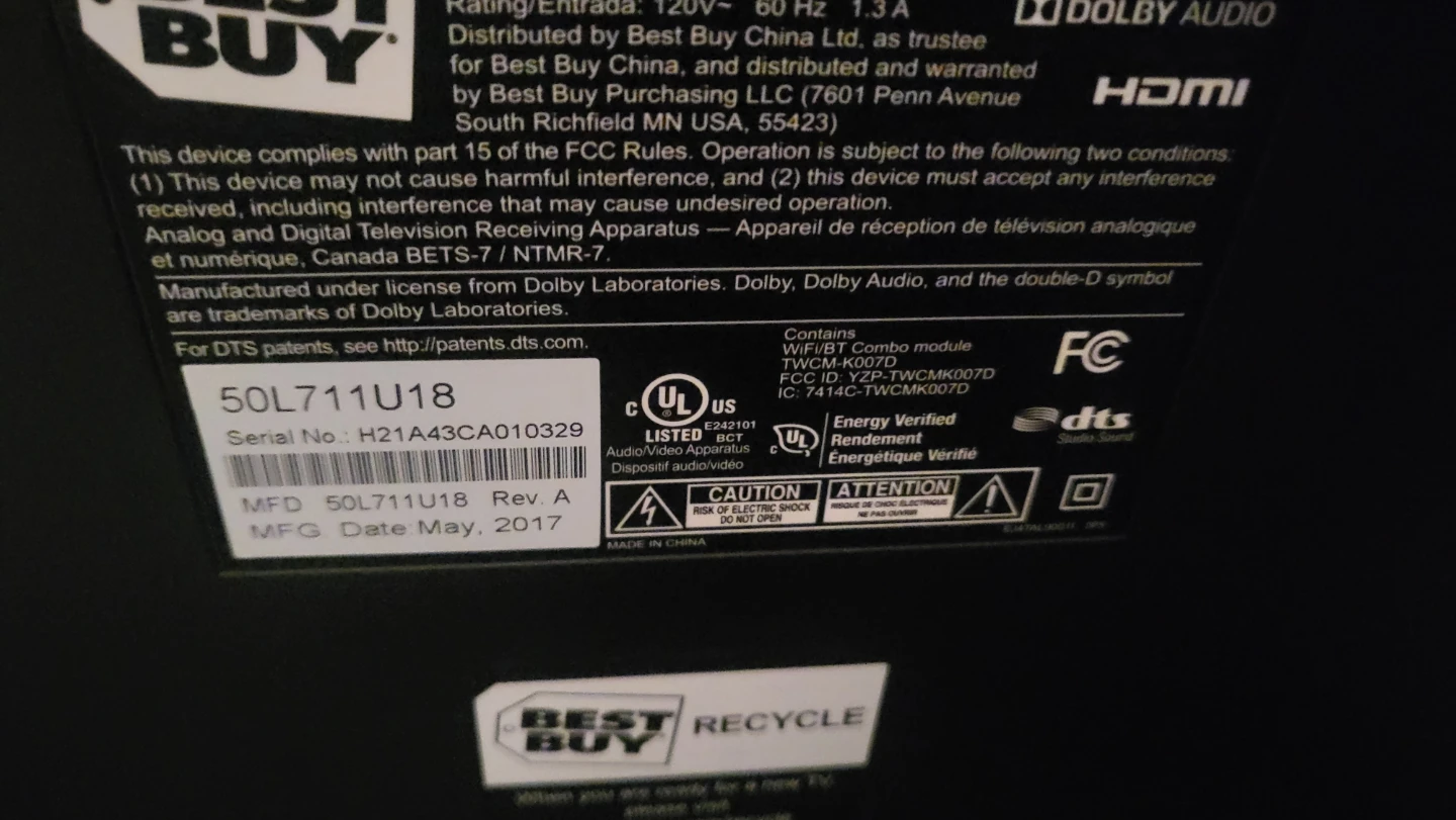 Best Buy 50L711U18 Television