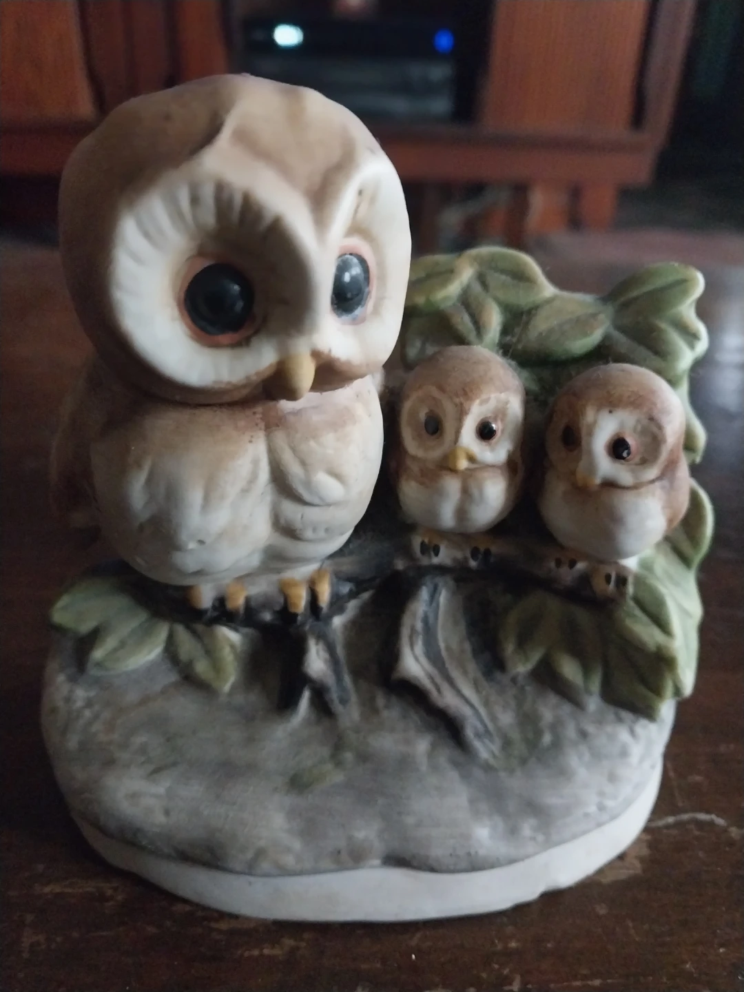 Ceramic Owl Family Figurine