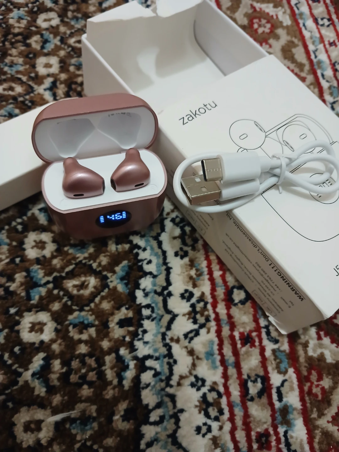 Zakotu Rose Gold Wireless Earbuds with Charging Case - photo 5