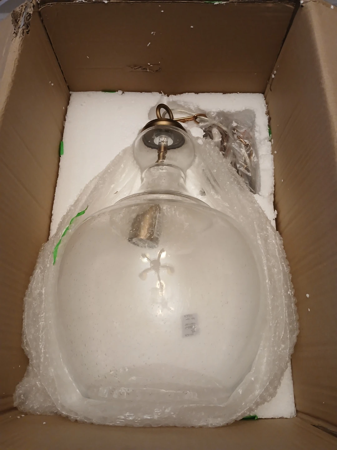 Set of 2 Clear Glass Pendant Lights - photo 4