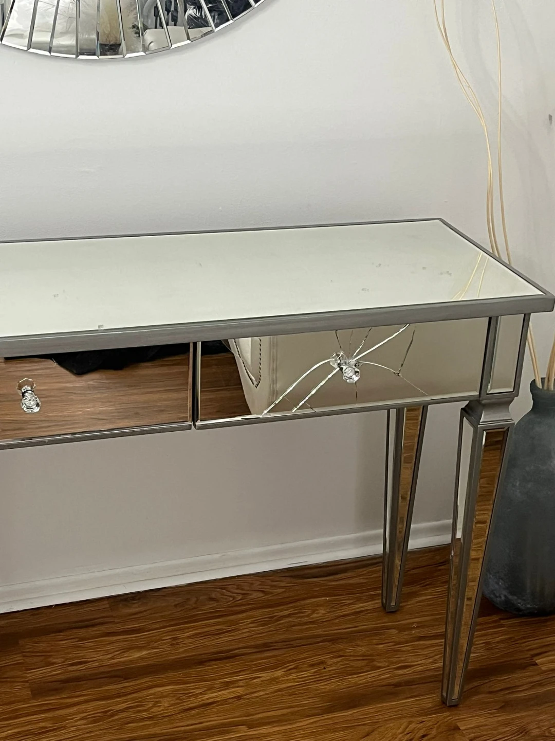 Mirrored Console Table with 2 Drawers