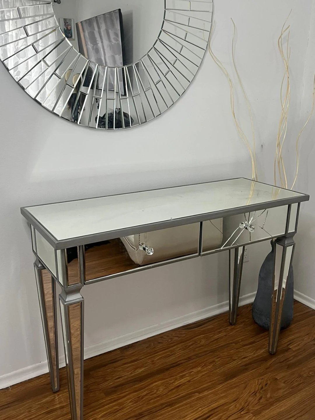 Mirrored Console Table with 2 Drawers - photo 4