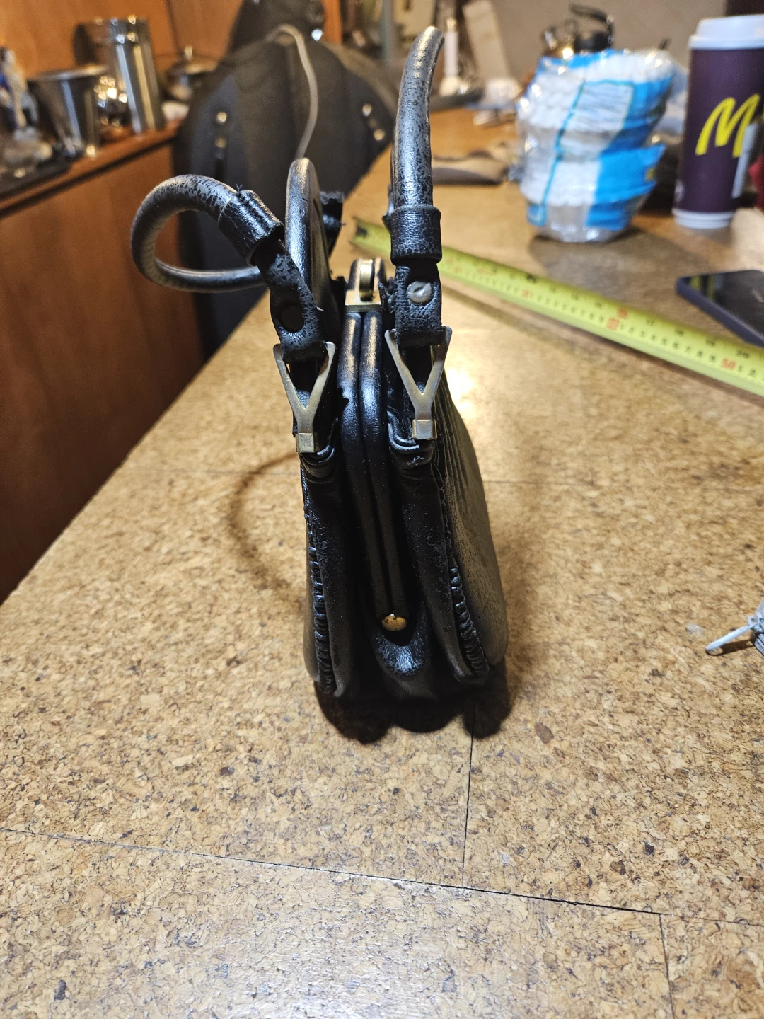 Black Faux Leather Handbag - photo 3
