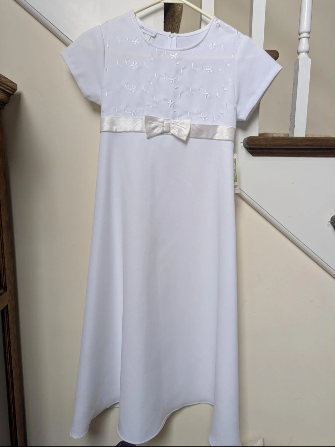 NWT Bonnie Jean White Dress with Bow