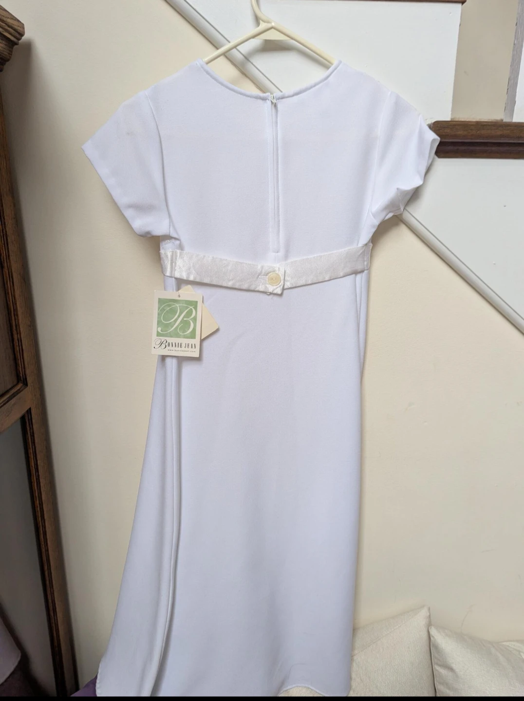 NWT Bonnie Jean White Dress with Bow - photo 2