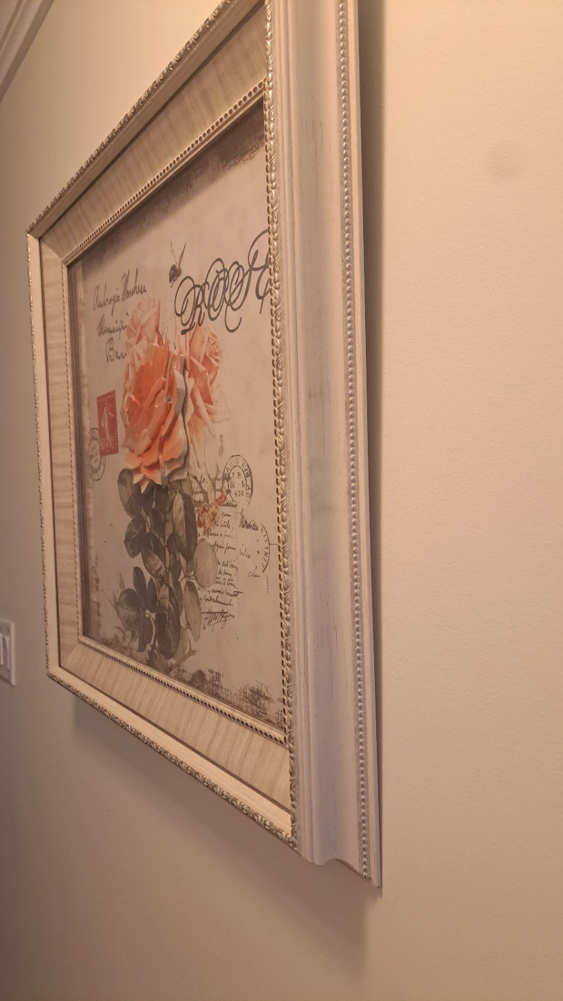 Framed Rose Art Print with 3D Flower Accent - photo 4