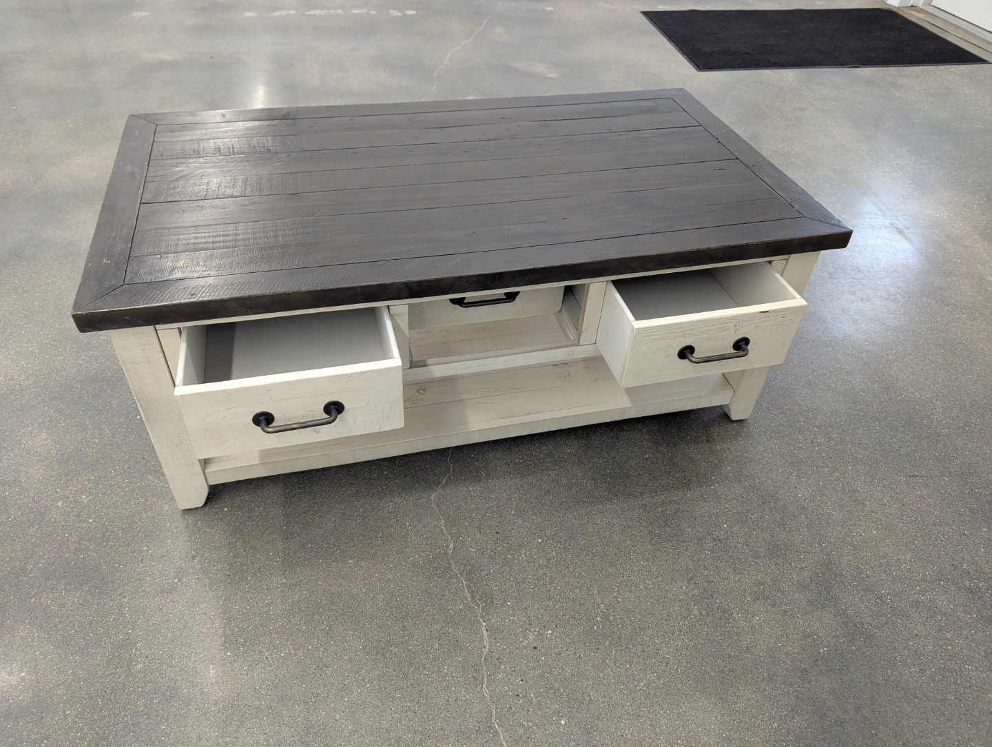 Rustic Farmhouse Coffee Table with Storage - photo 2