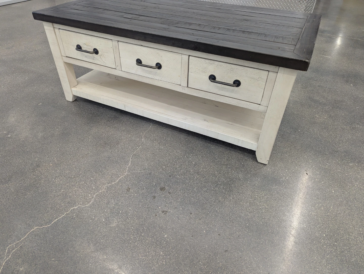 Rustic Farmhouse Coffee Table with Storage - photo 3