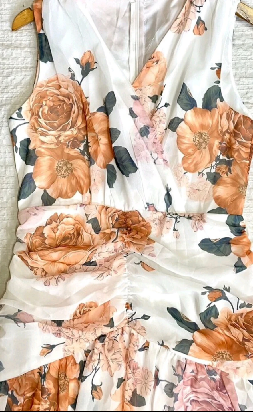 Floral Ruched Tiered Midi Dress - photo 4