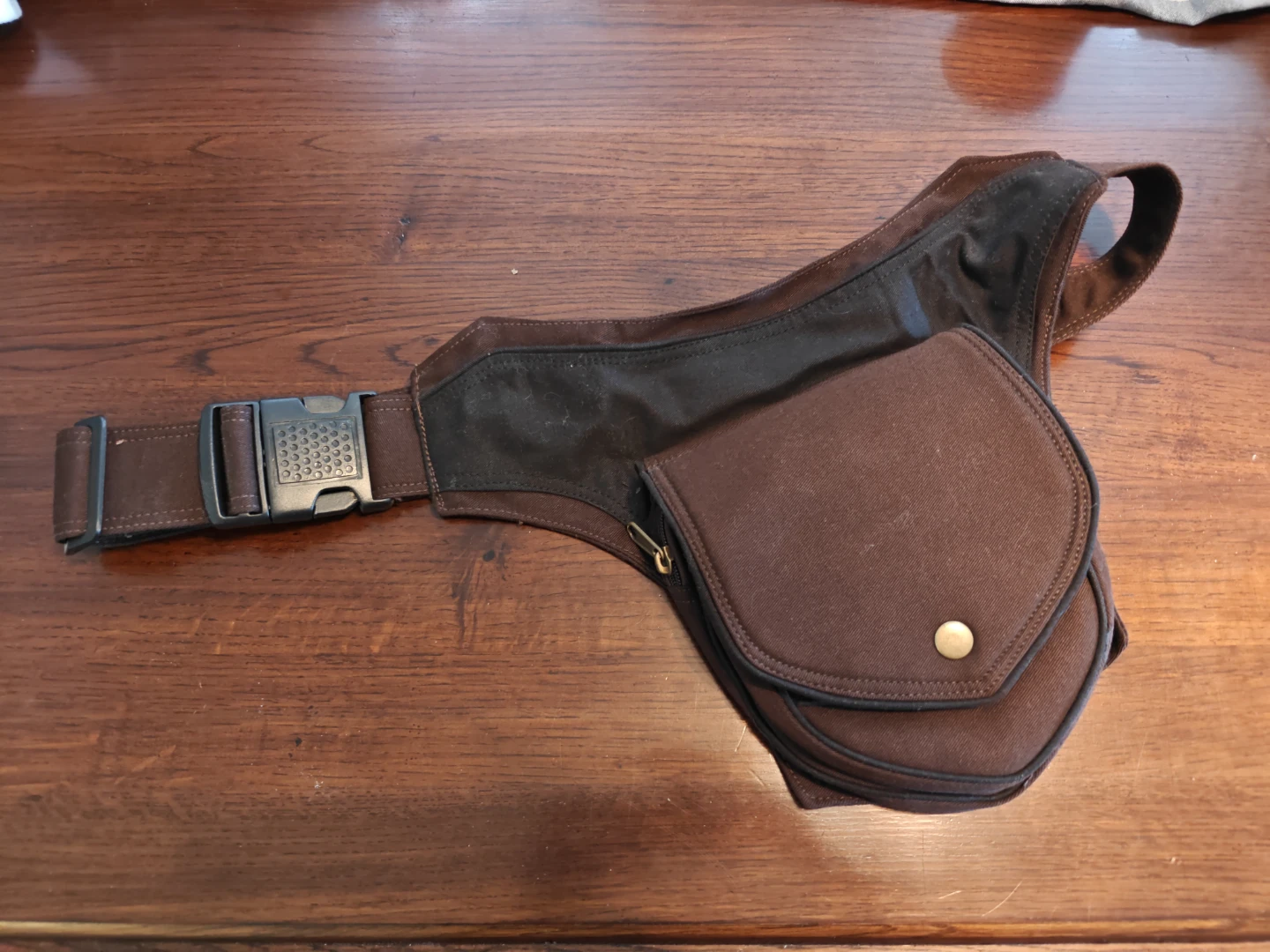 Brown Canvas Utility Pouch Belt Bag