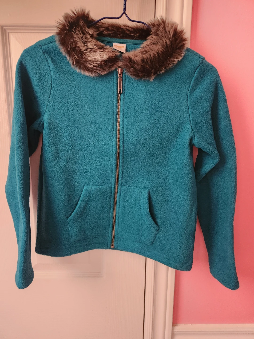 Gymboree Fleece Jacket with Fur Collar - Teal
