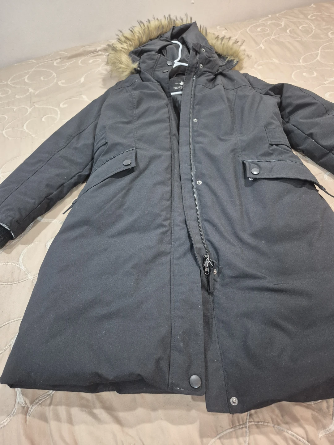 Northside Black Fur Hooded Parka Jacket Size G/L