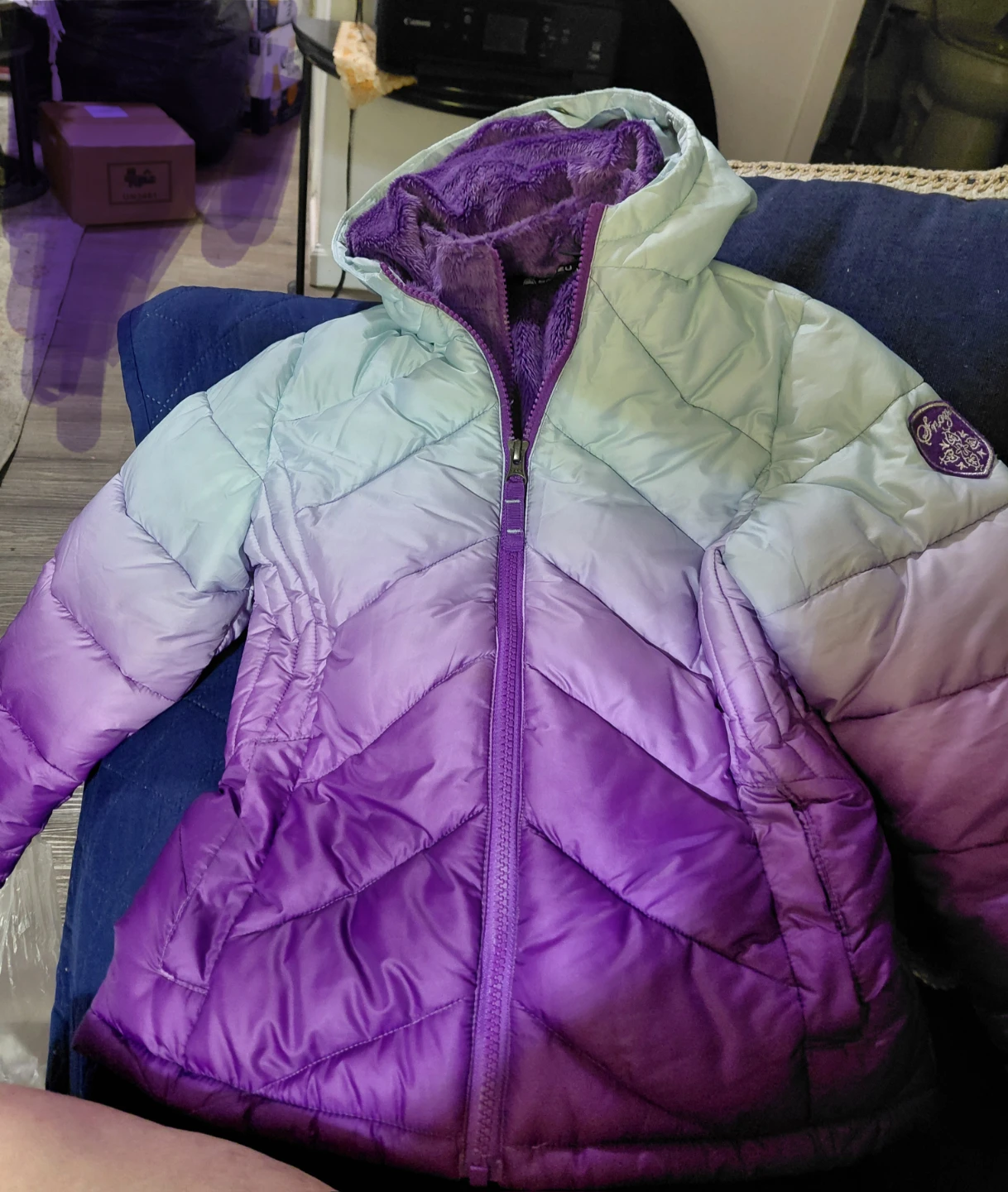 Snozu Ombre Puffer Jacket Size 6