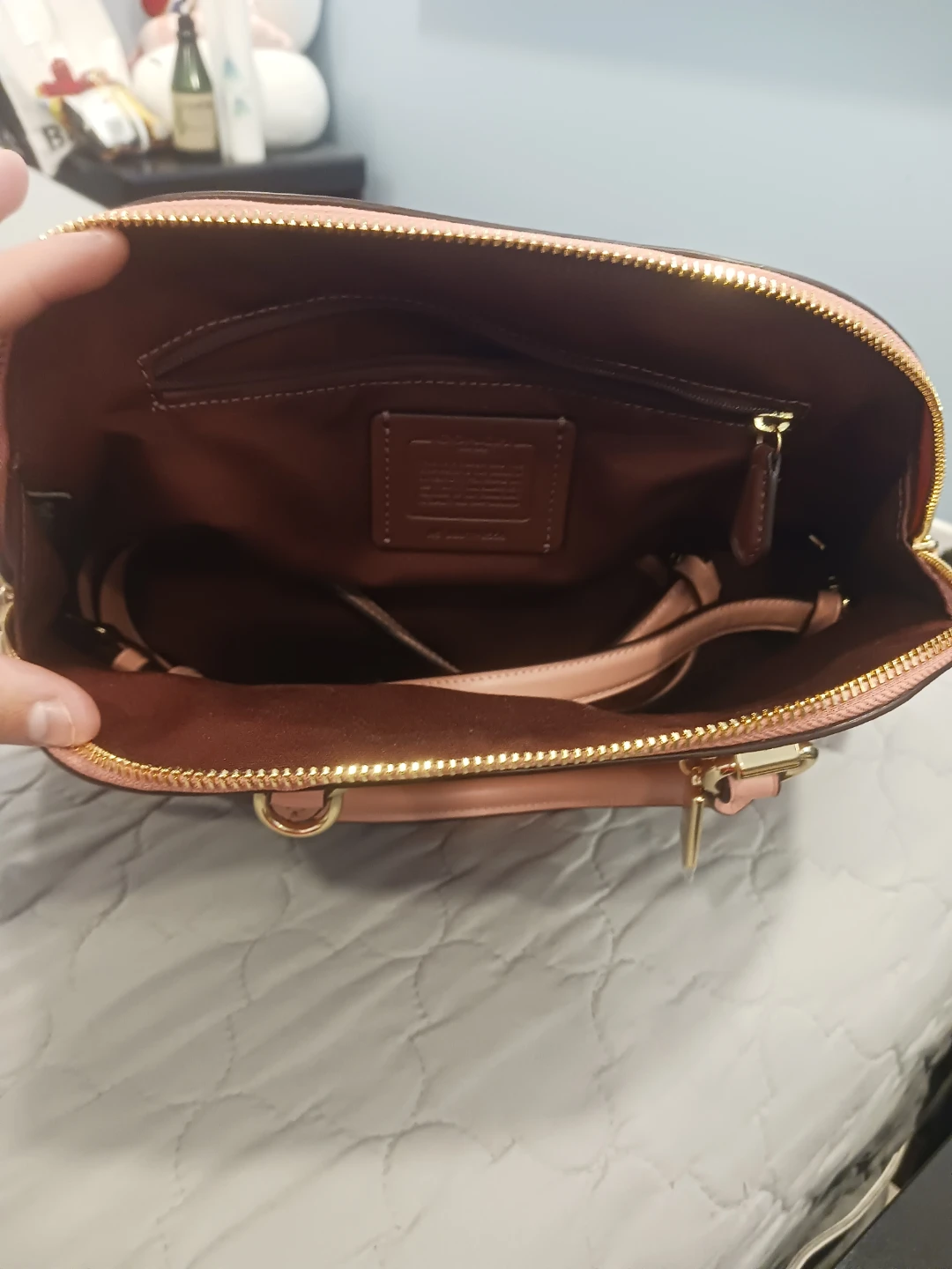 Coach Pink Monogram Dome Satchel Handbag - photo 4