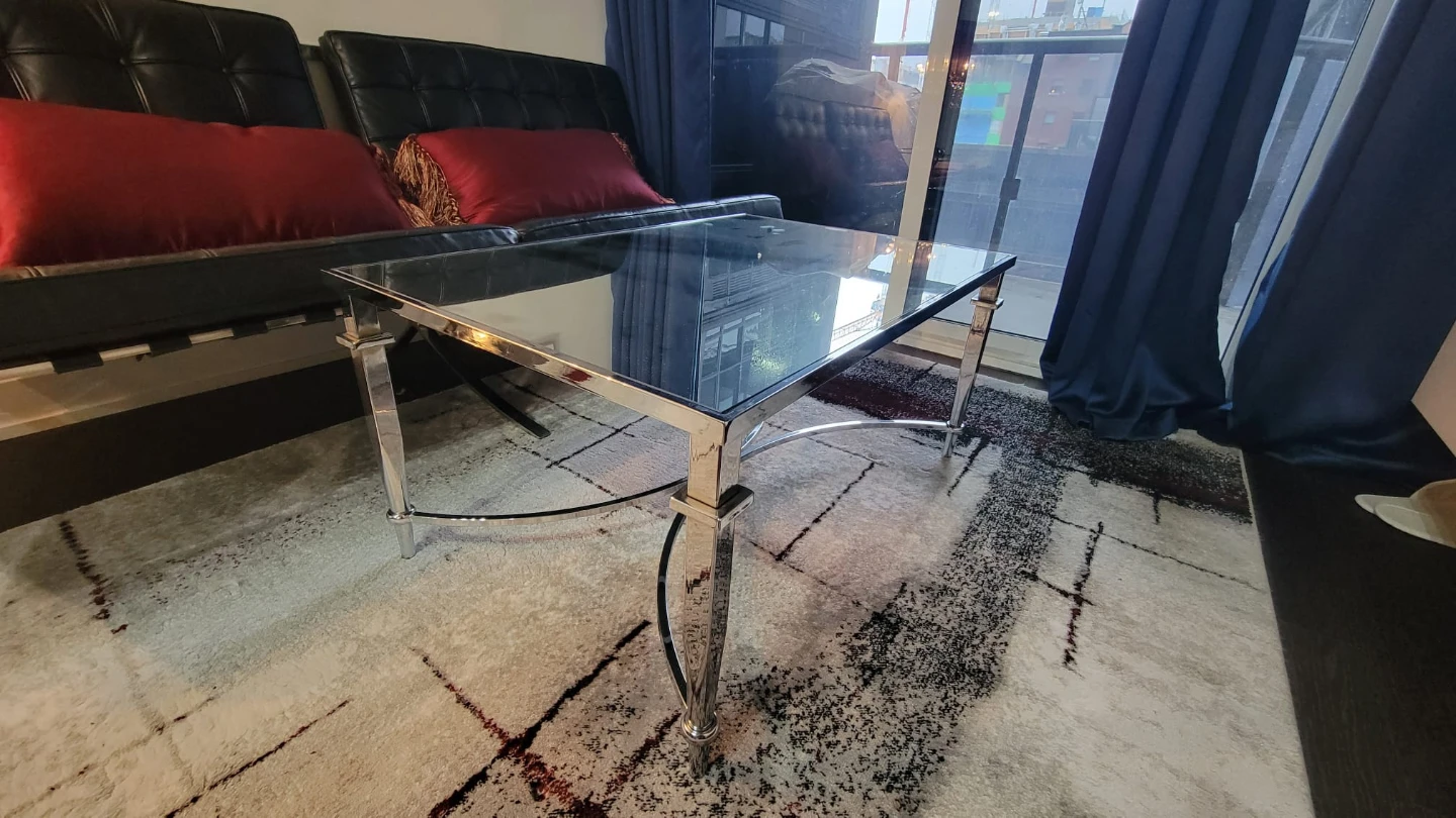 Chrome and Glass Coffee Table - photo 2