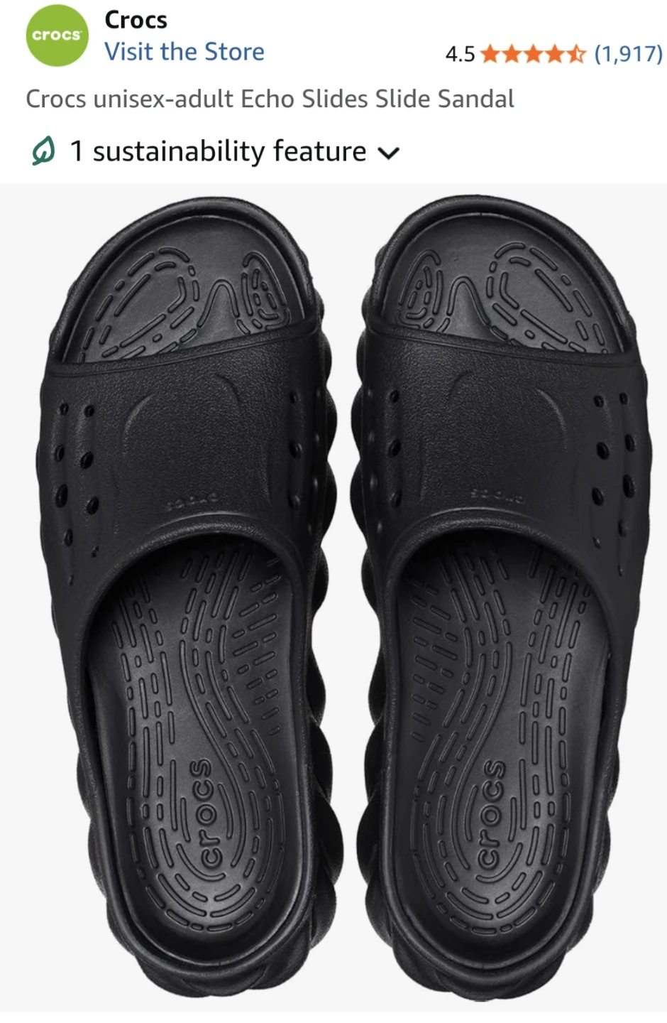 Crocs Echo Slides Sandal - Black - Men's M 5 / Women's W 7 - photo 5