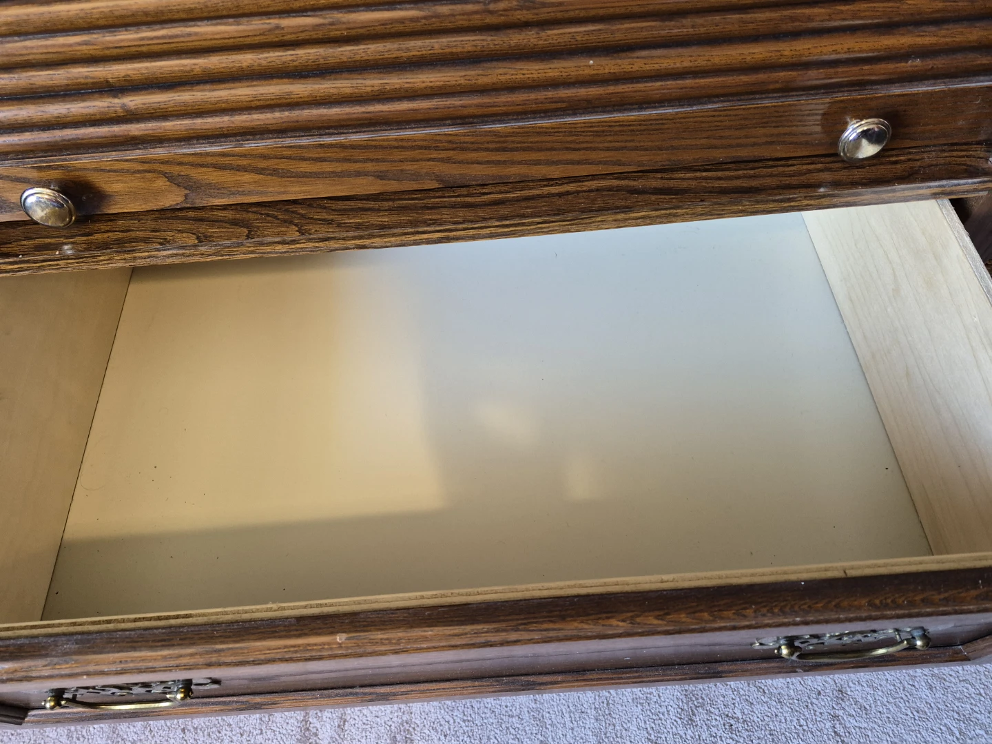 Wooden Entertainment Unit with Glass Doors and Drawers - photo 5