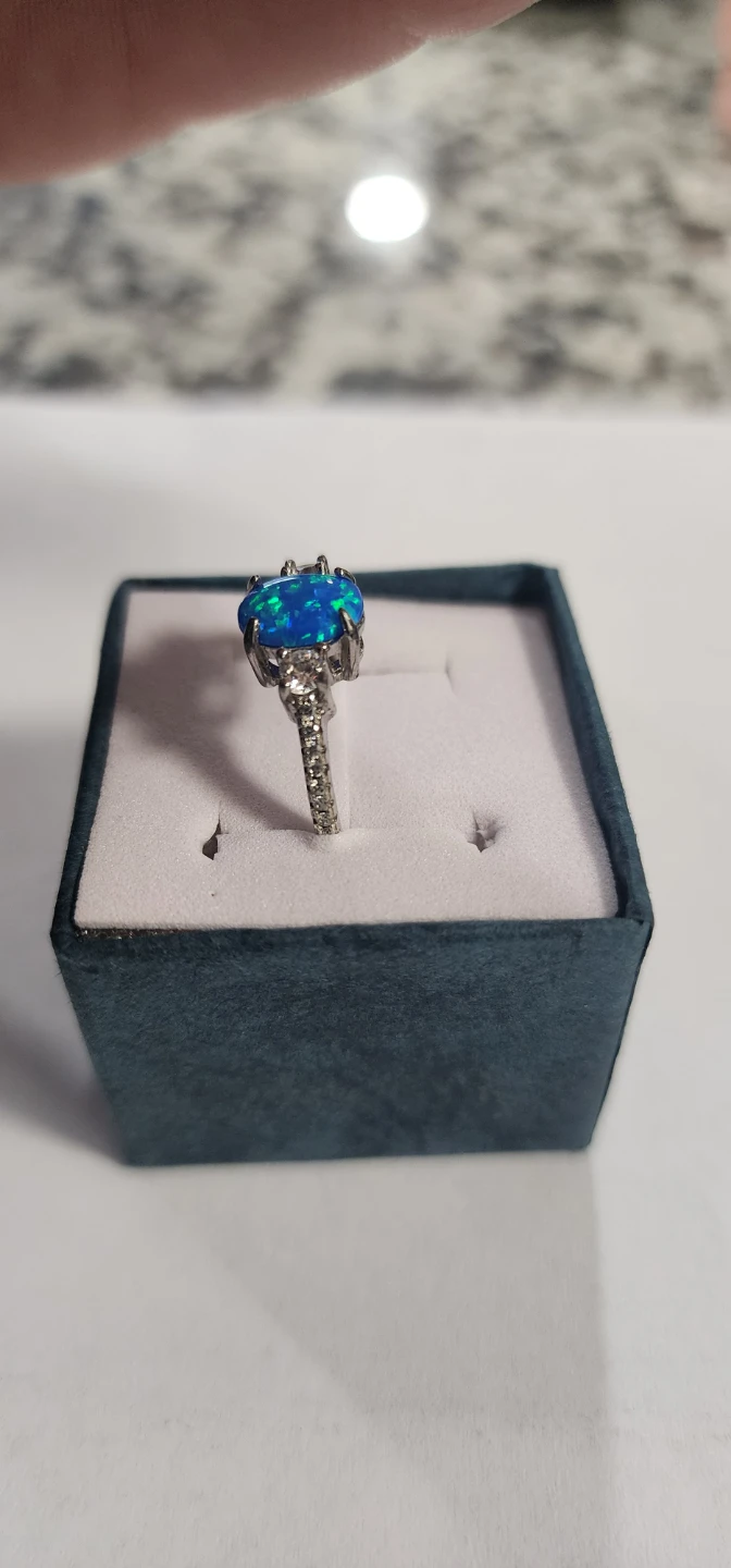 Blue Opal Accent Ring - photo 3