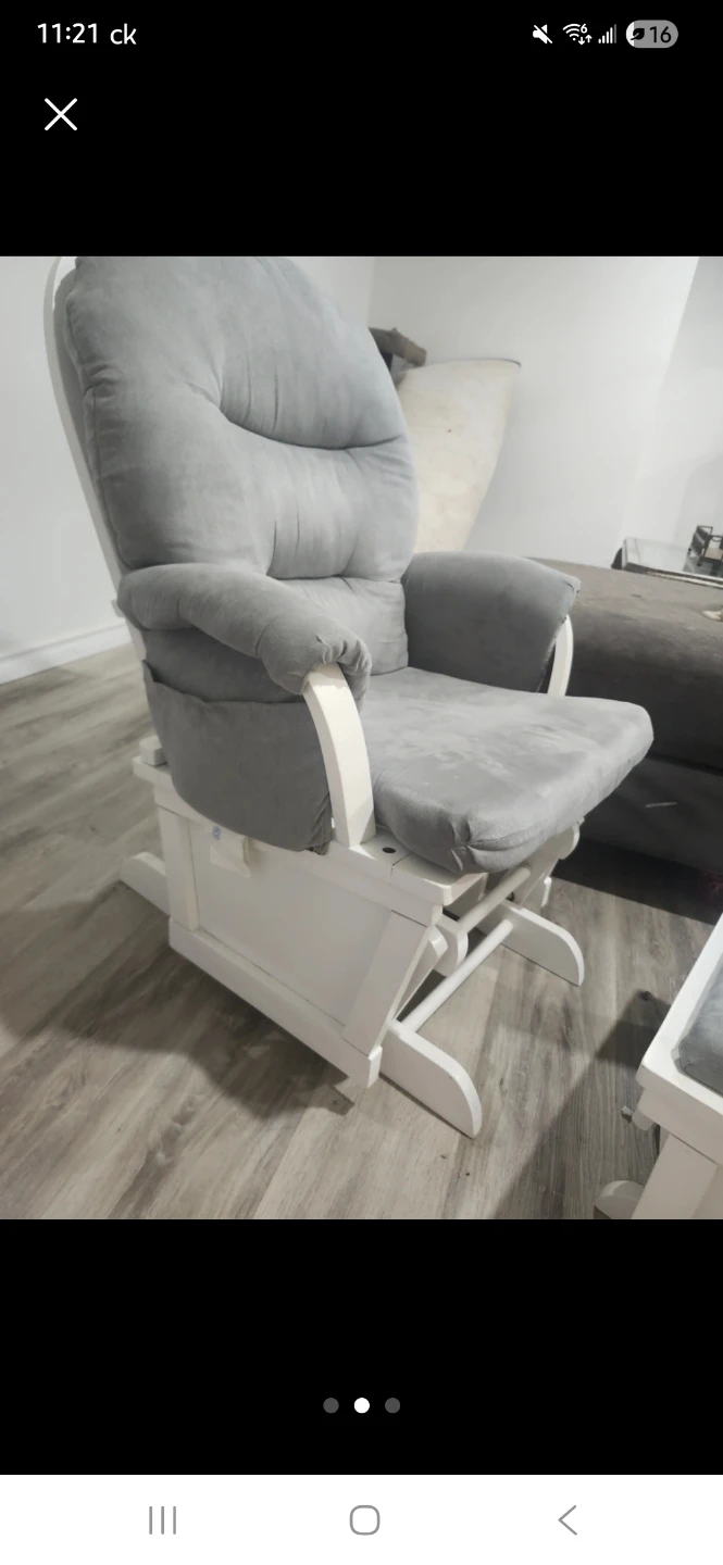 Glider Chair and Ottoman Set - Grey - photo 2