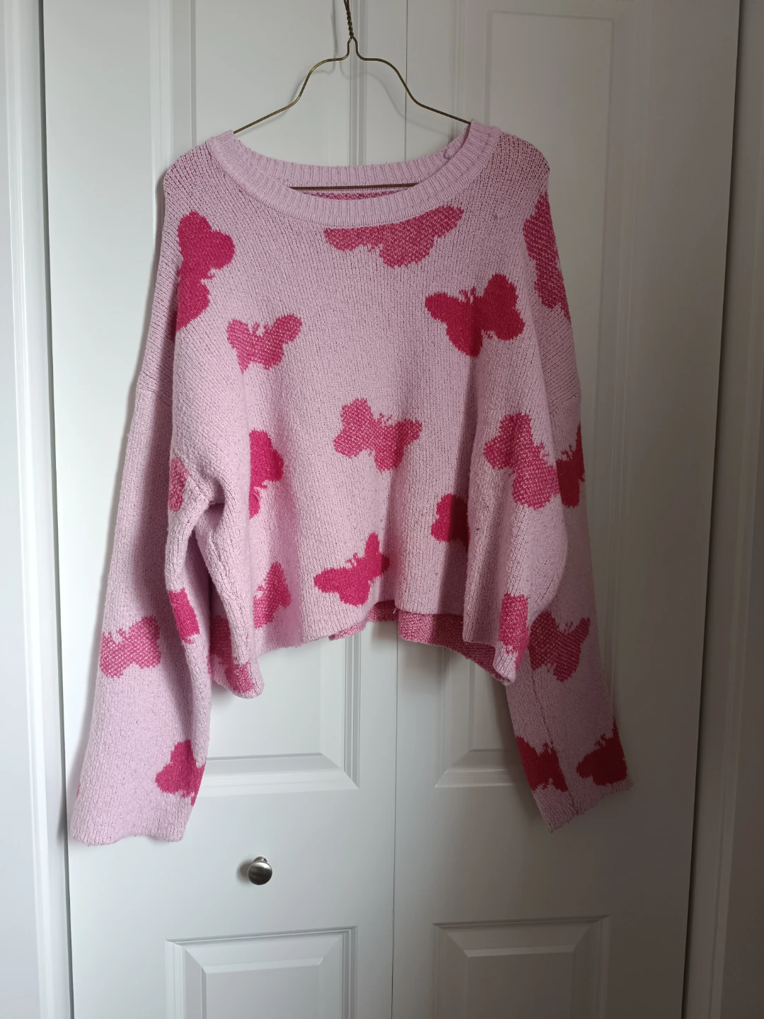 Pink Butterfly Knit Sweater