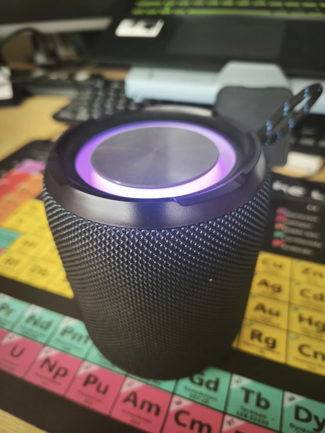 Black Portable Bluetooth Speaker with Lights - photo 3
