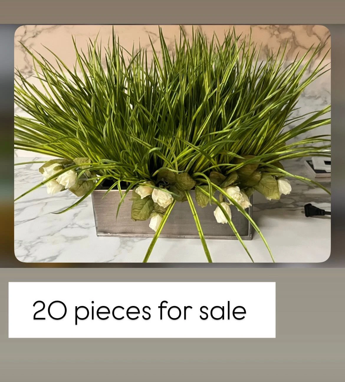 Artificial Grass and Rose Arrangement