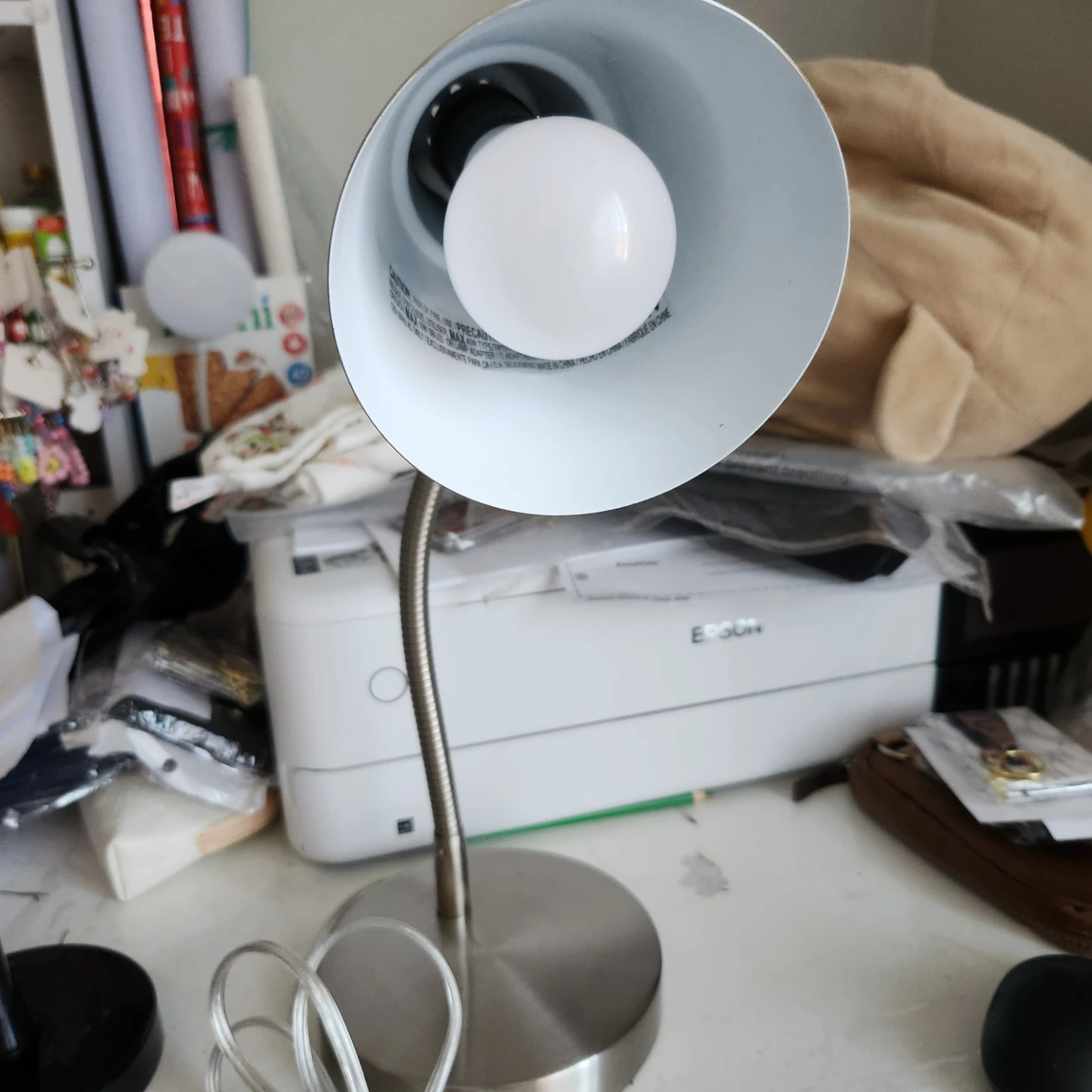 Adjustable Gooseneck Desk Lamp with LED Bulb - photo 3