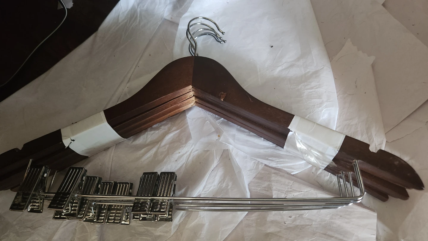 Wooden Hangers with Pant Clips