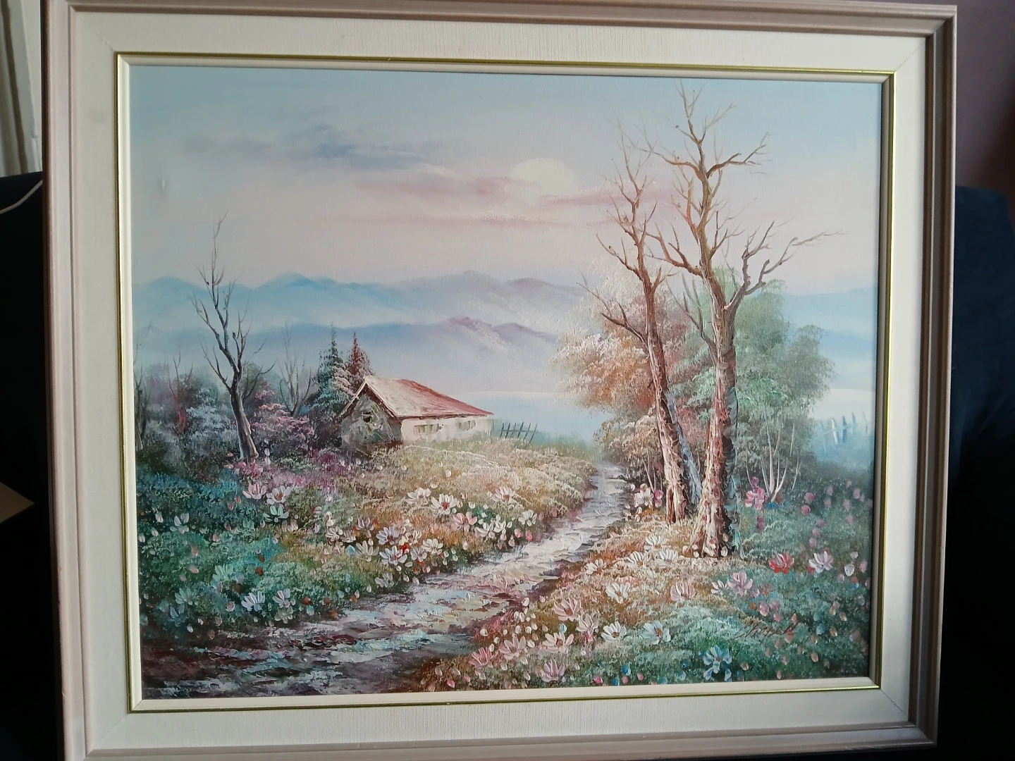 Subject: A serene Mid-Century Impressionist landscape.