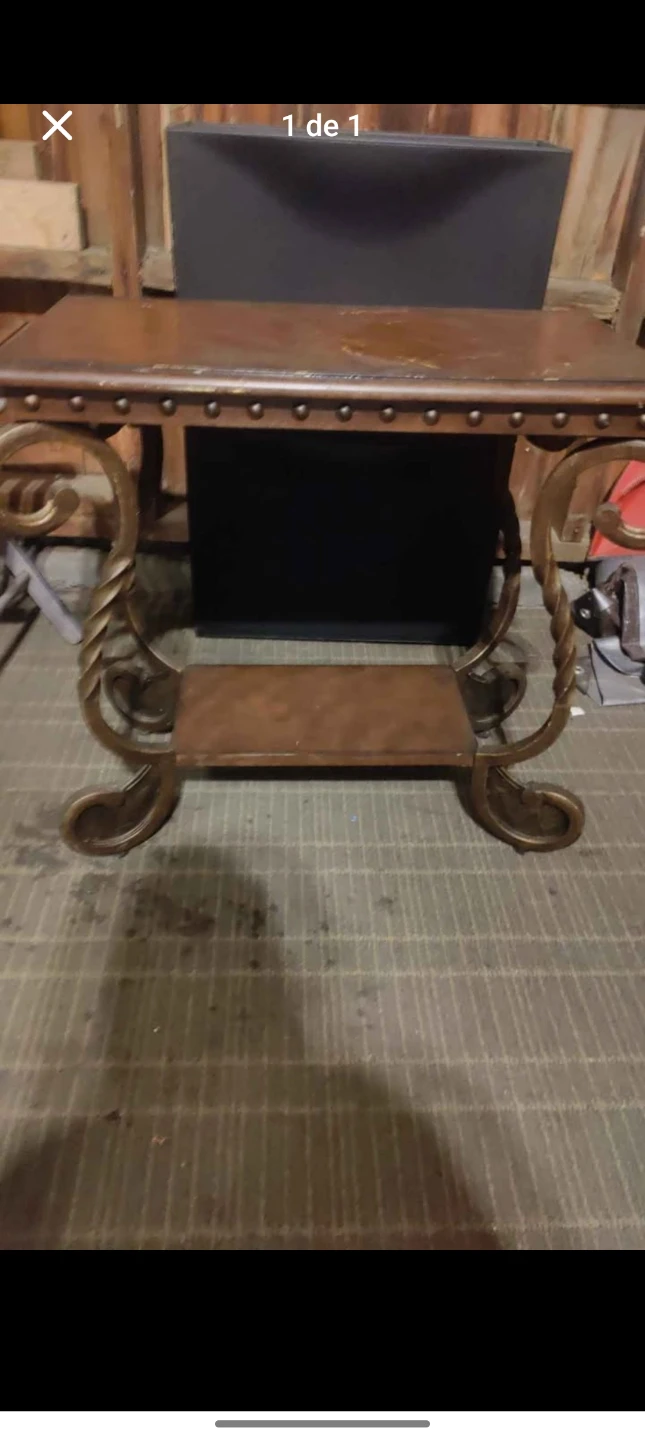 Console Table with Metal Legs and Wood Top
