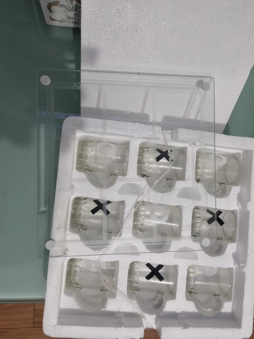 Tic Tac Toe Glass Game Set with Mugs - photo 2