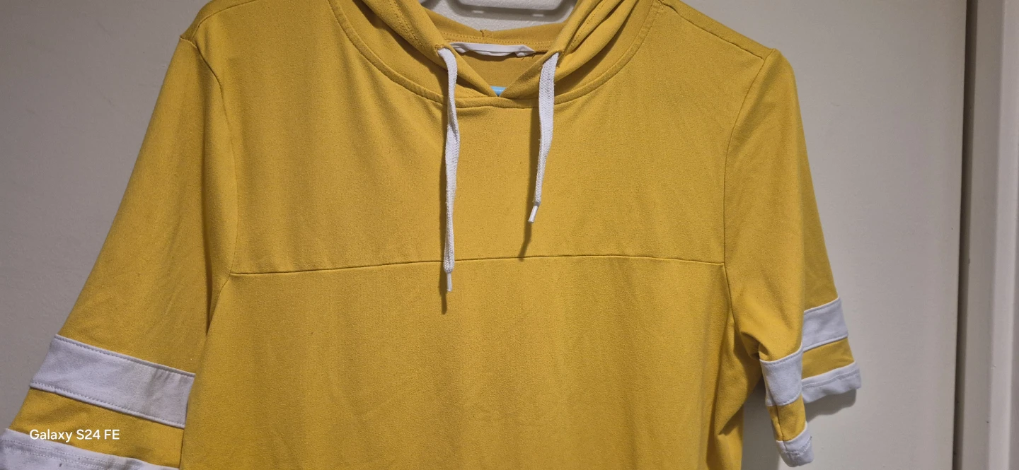 Bluenotes Yellow Short Sleeve Hoodie Dress - Size L - photo 4