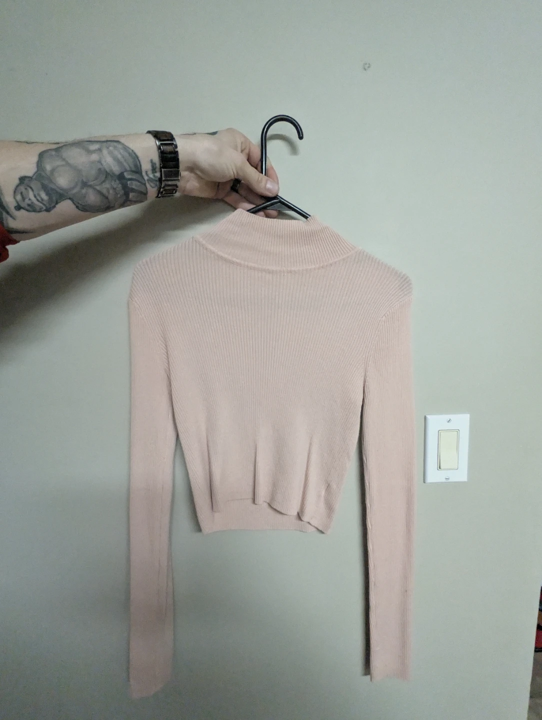 Ribbed Mock Neck Long Sleeve Top