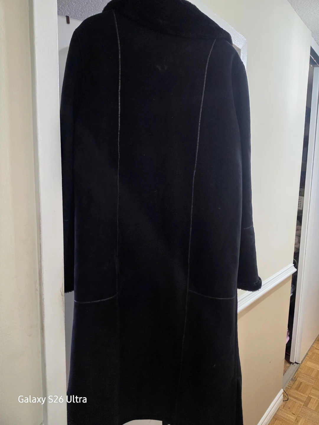 Tradition Black Faux Shearling Lined Coat Size 14