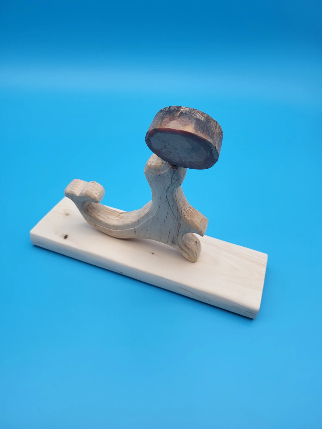 Handmade Wooden Seal Bouncing Ball Figurine - photo 2