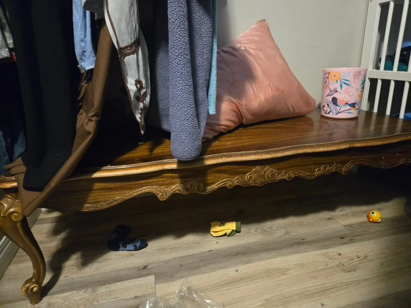 Low,  long coffee table