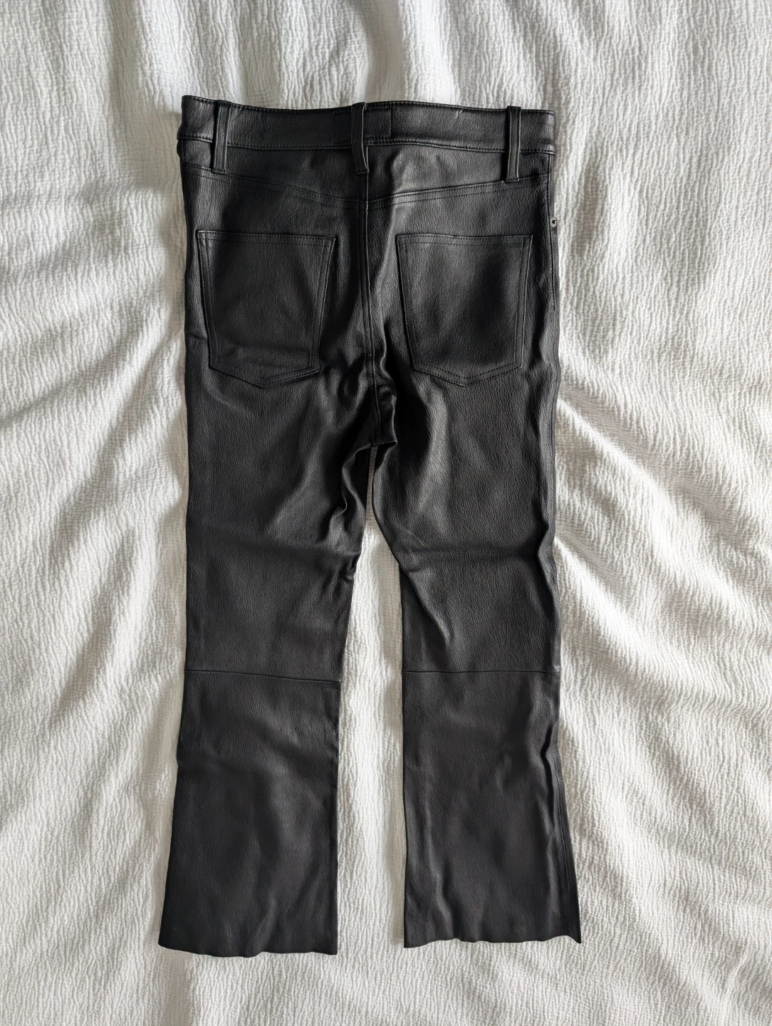 Current/Elliott Black Leather Flare Pants Size 27 - photo 3