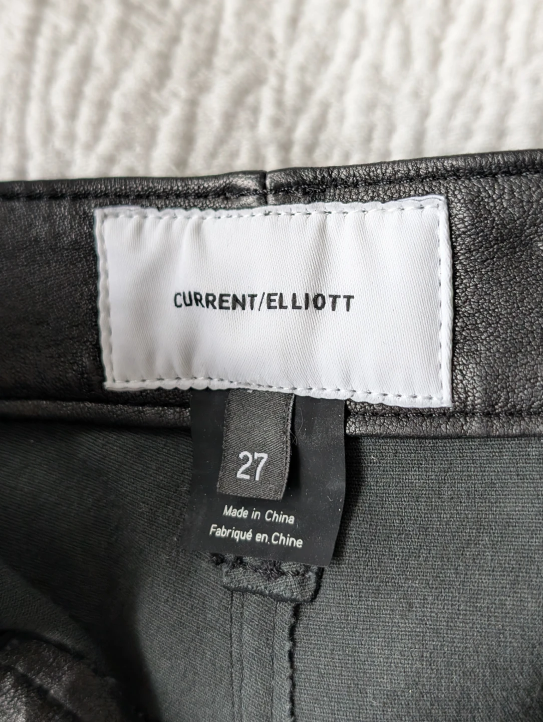 Current/Elliott Black Leather Flare Pants Size 27 - photo 5