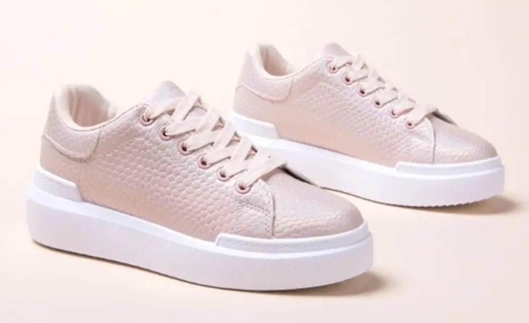 Pink Faux Snake Skin Platform Sneakers - photo 4