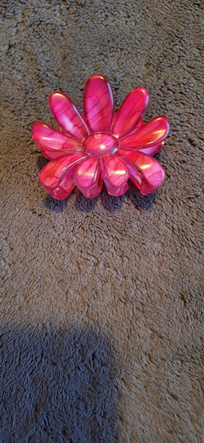 Pink flower hair clip