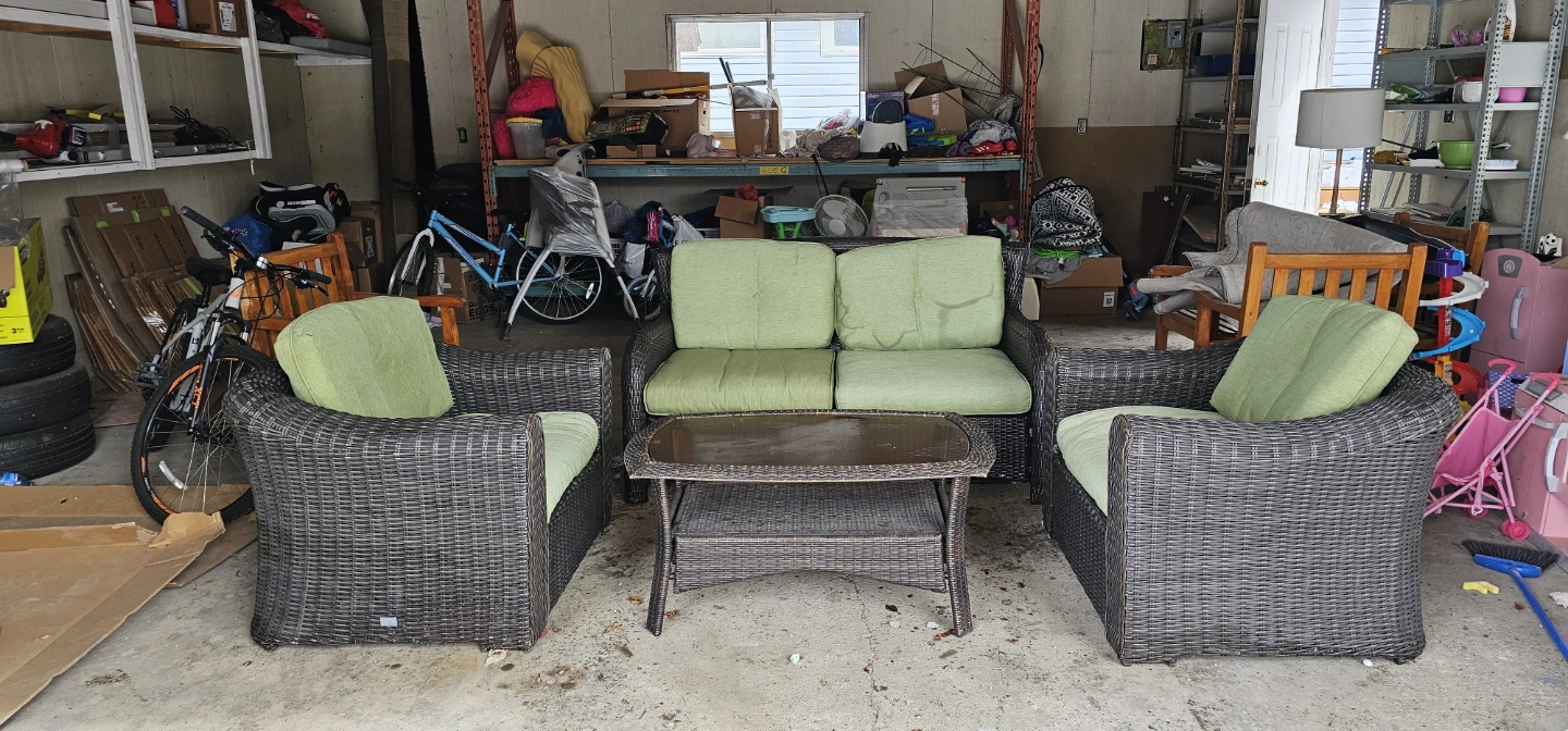 Wicker Patio Furniture Set - Table & Chairs