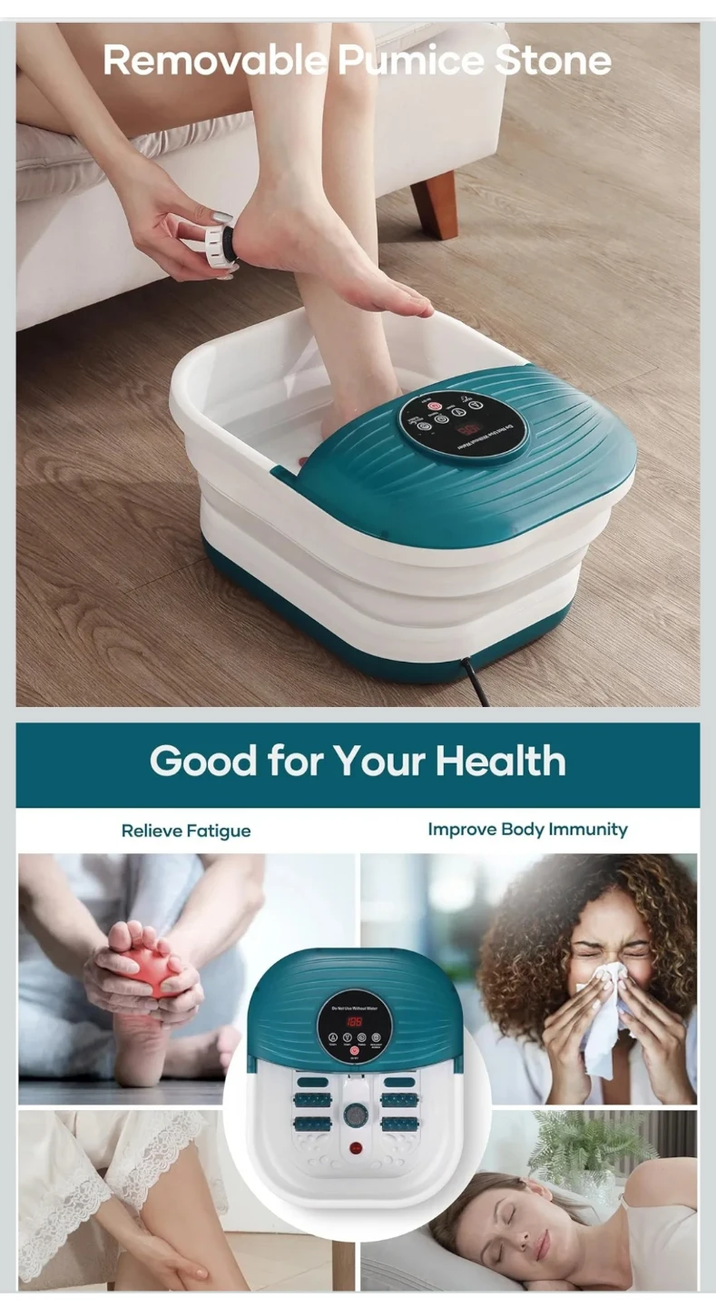 Collapsible Foot Spa Bath with Pedicure Stone - photo 5
