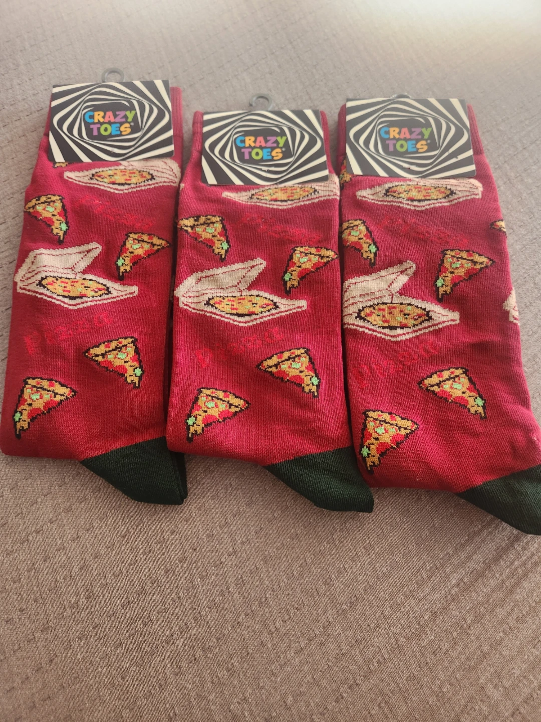 Crazy Toes Pizza Socks- $10 each pair
